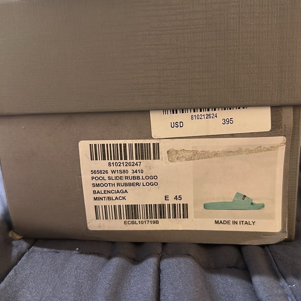 Balenciaga Mint Logo Slides - Picture 2 of 3